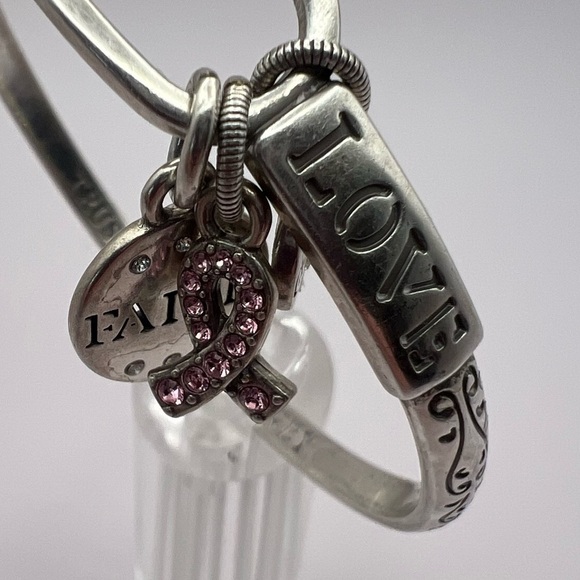 Brighton Power of Pink Ribbon Breast Cancer Gratitude Bangle Bracelet - Picture 2 of 16